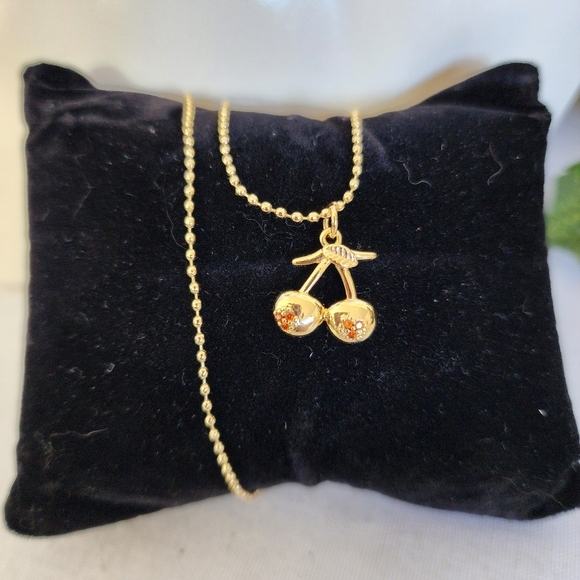 Jewelry - Gold Cherry Charm Pendant Chain Necklace